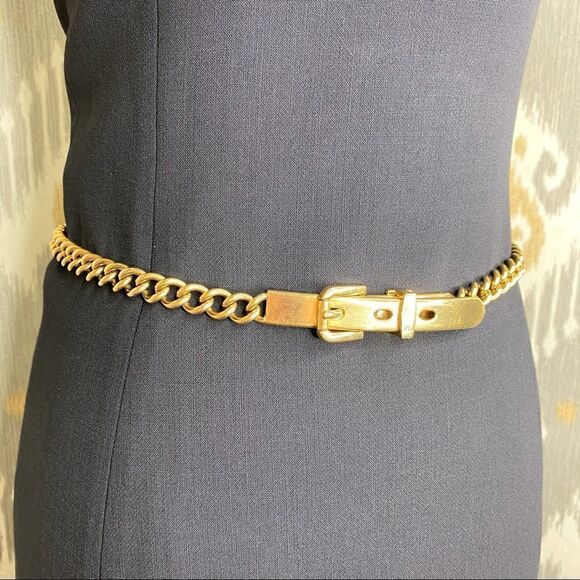 Ralph Lauren 2013 Collection Made in Italy Polished Brass Curb Link Chain Belt main image 10